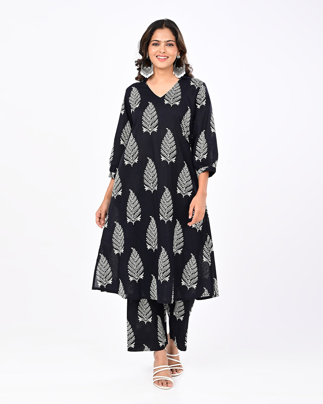 Noir Leaf Kurta Set