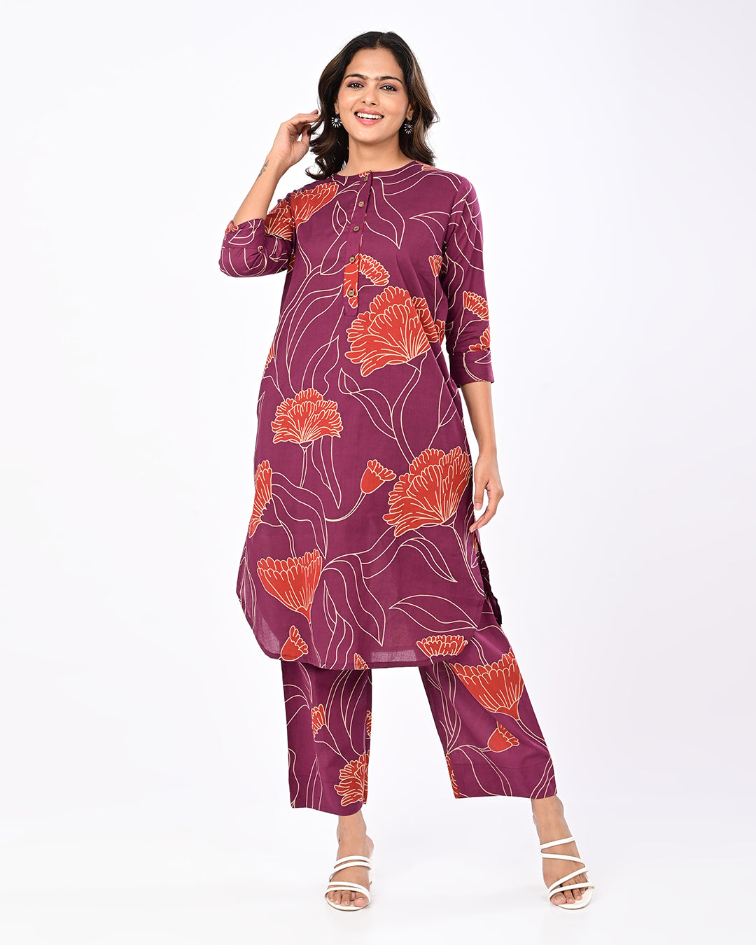 Peach Blossom Kurta Set