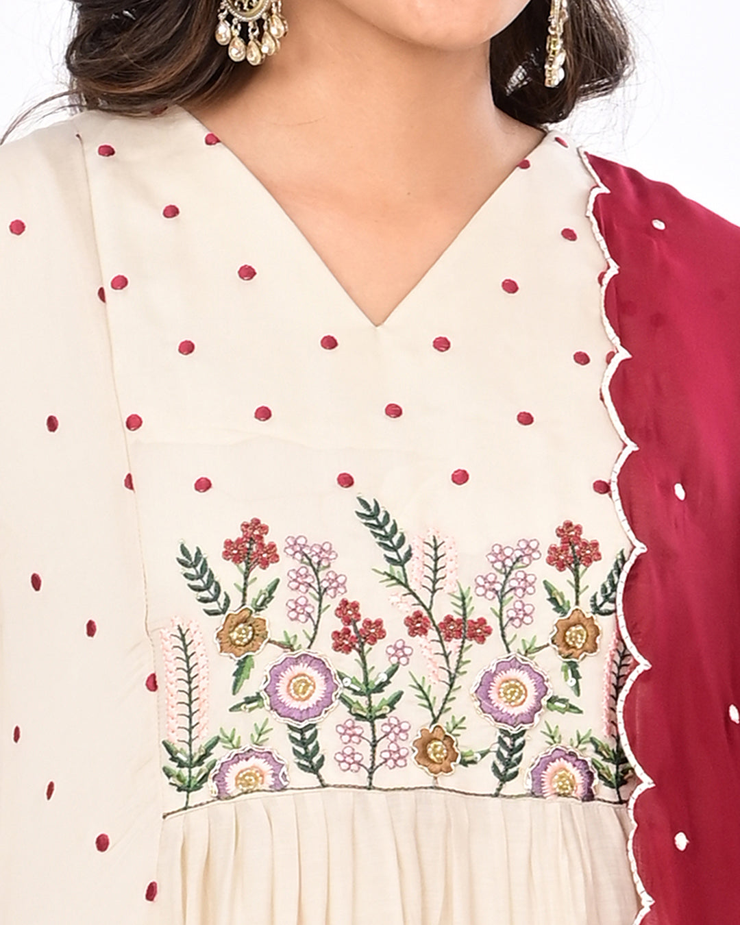 Meher White & Red Set