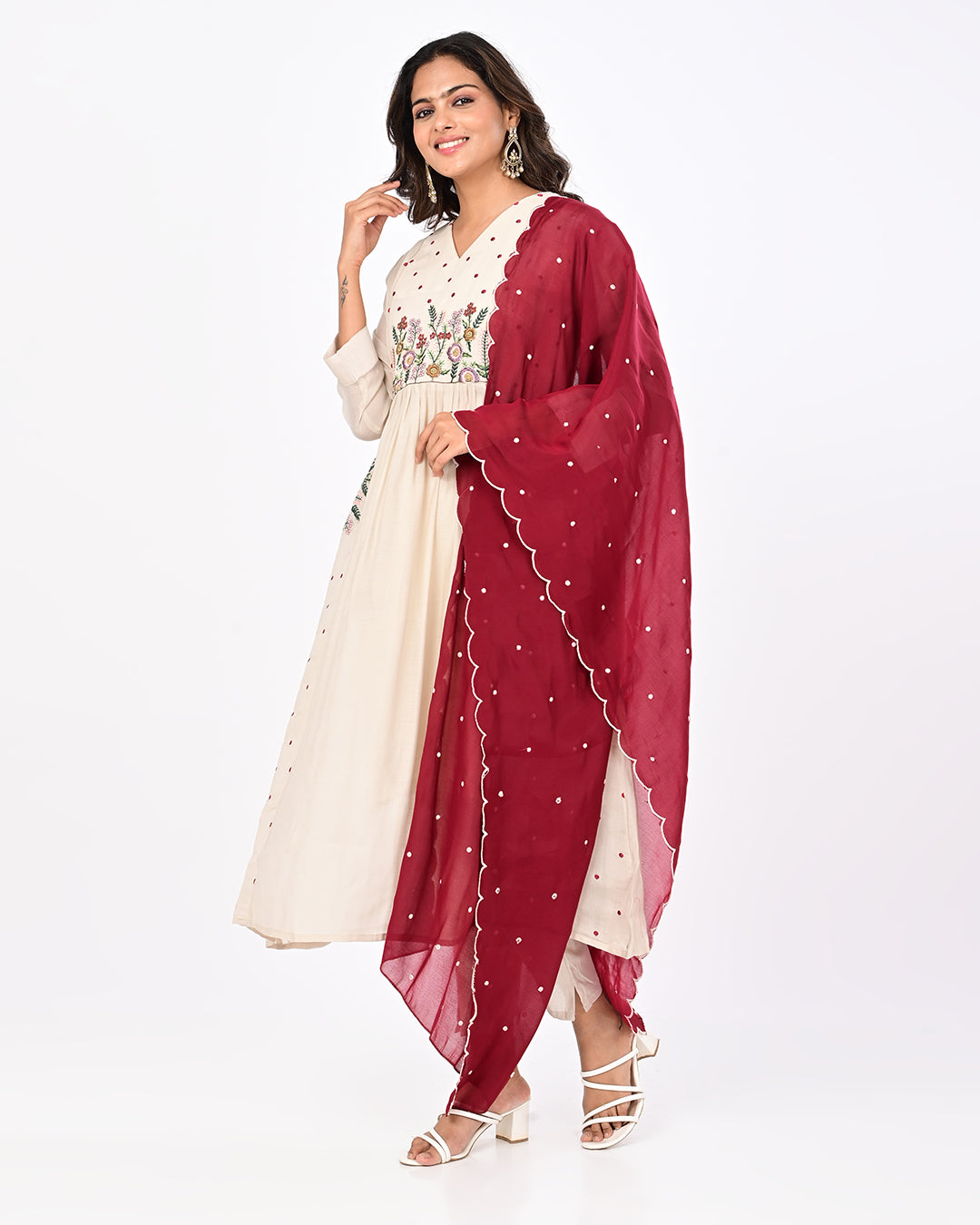 Meher White & Red Set