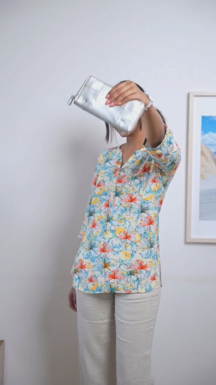 Women's Tunic in Multicolor Floral Print - Video