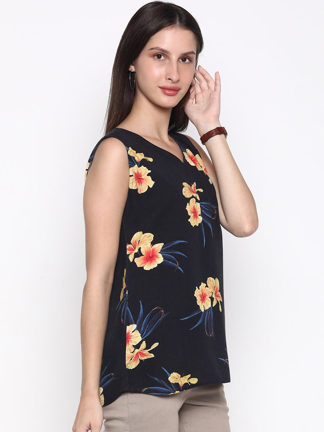 Hibiscus 'Viscose' Floral Sleeveless Top