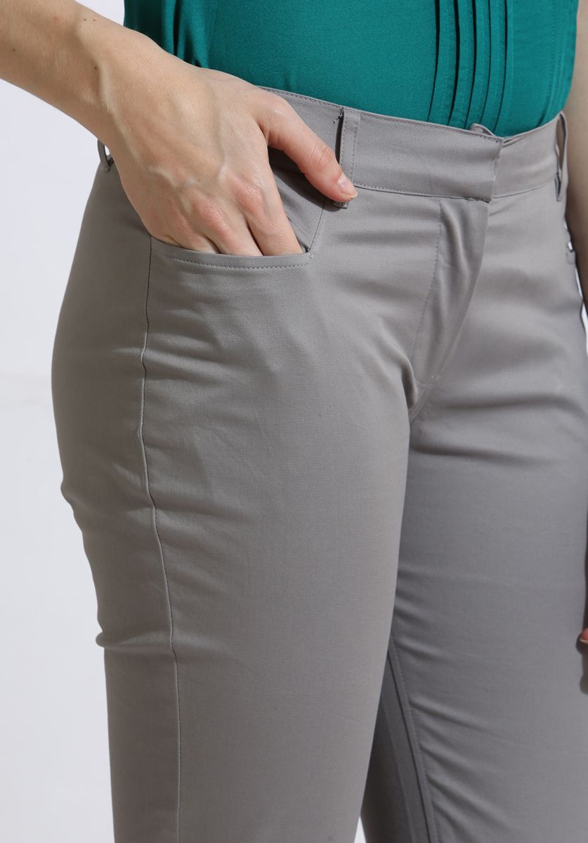 The Rio Pants Cotton Stretch Light Grey