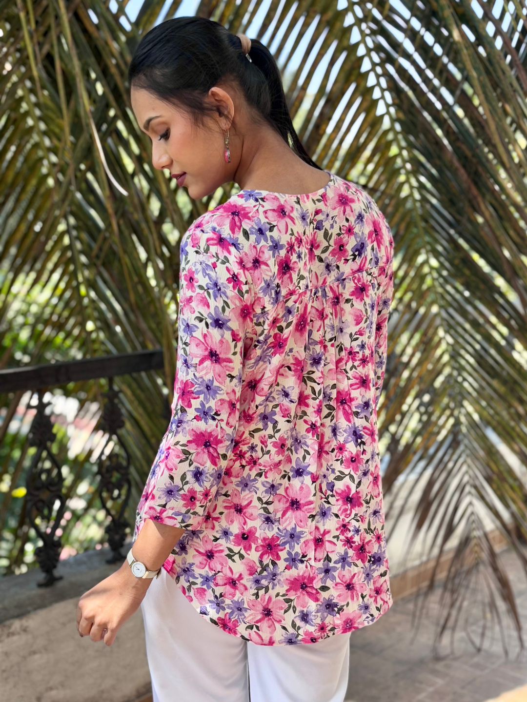 Flora Tunic  - Moss Crepe