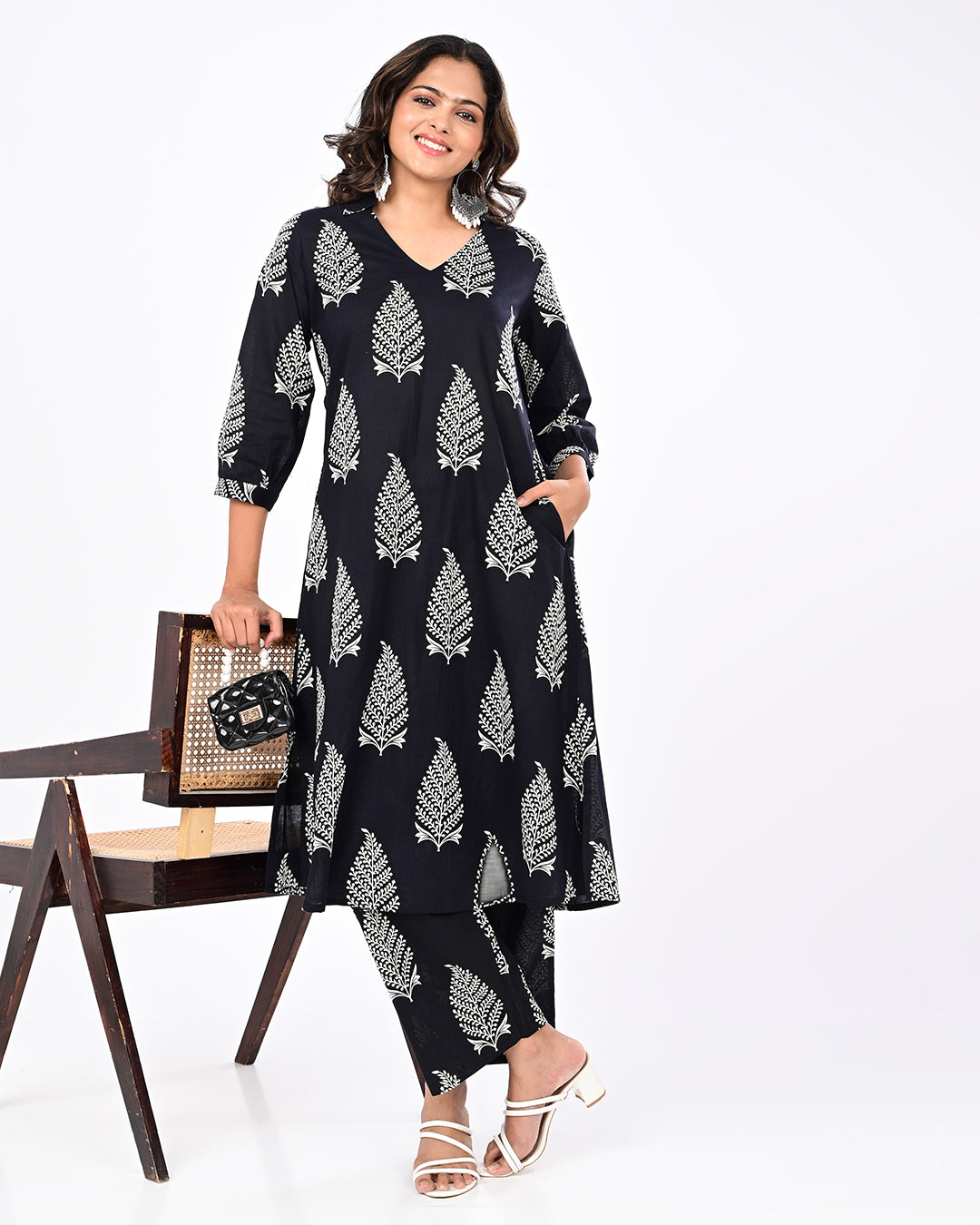 Noir Leaf Kurta Set