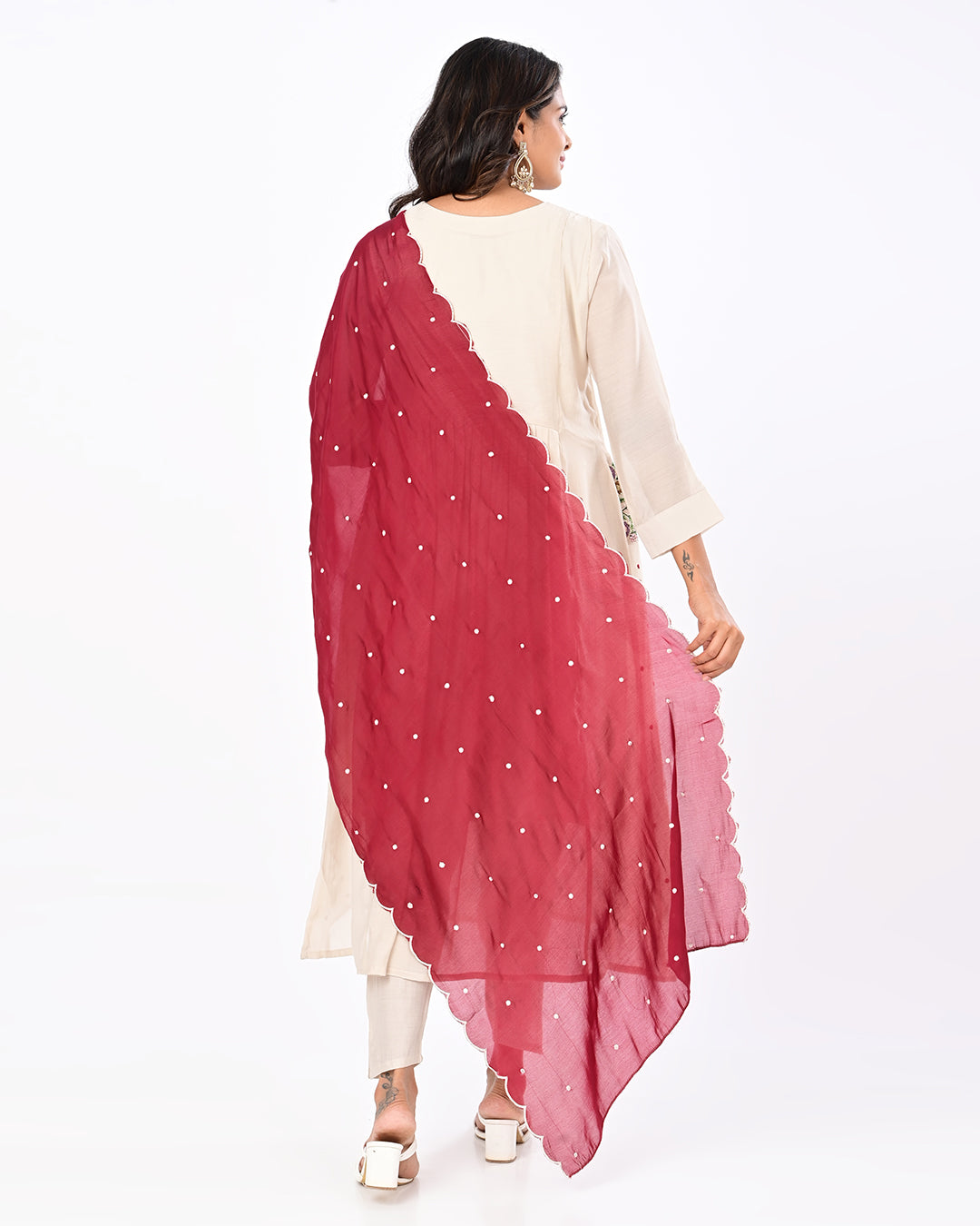 Meher White & Red Set