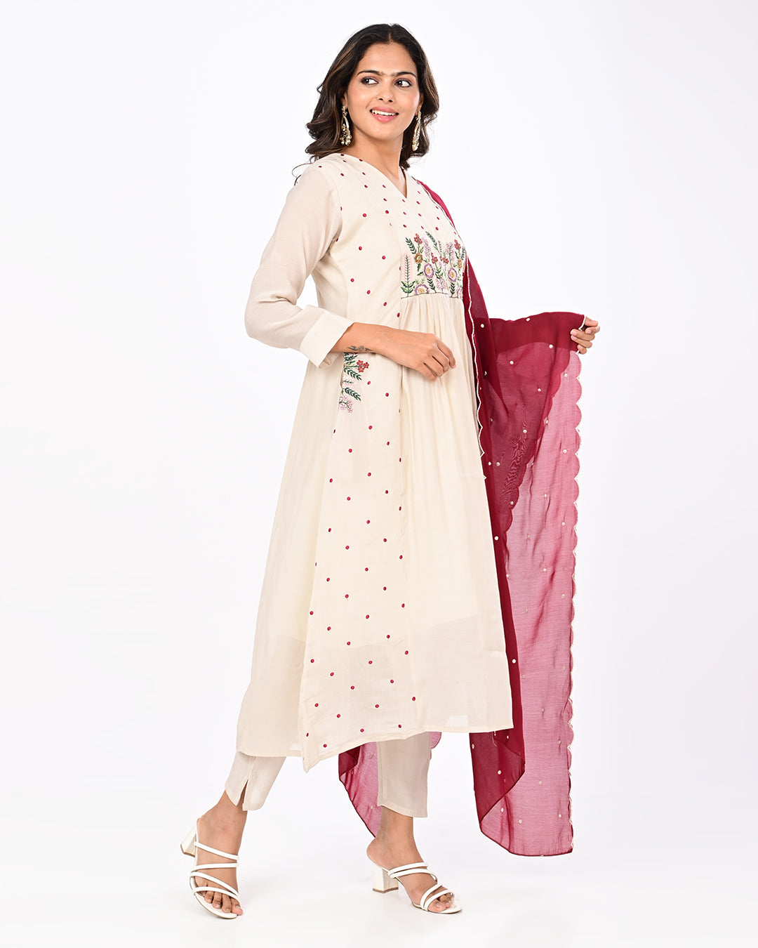 Meher White & Red Set