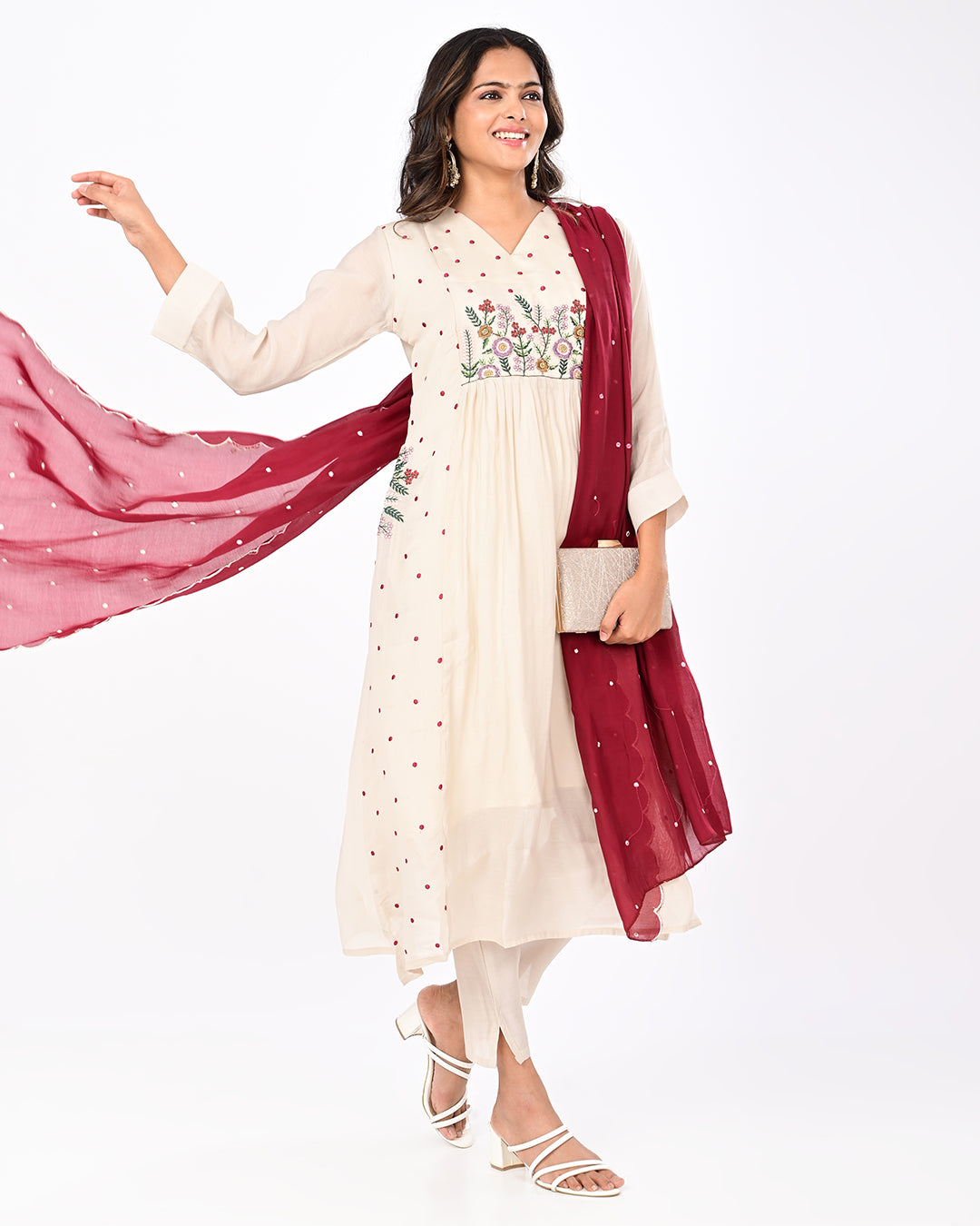 Meher White & Red Set
