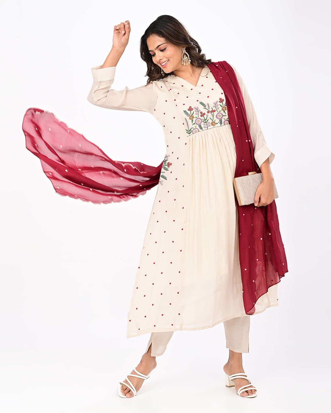 Meher White & Red Set
