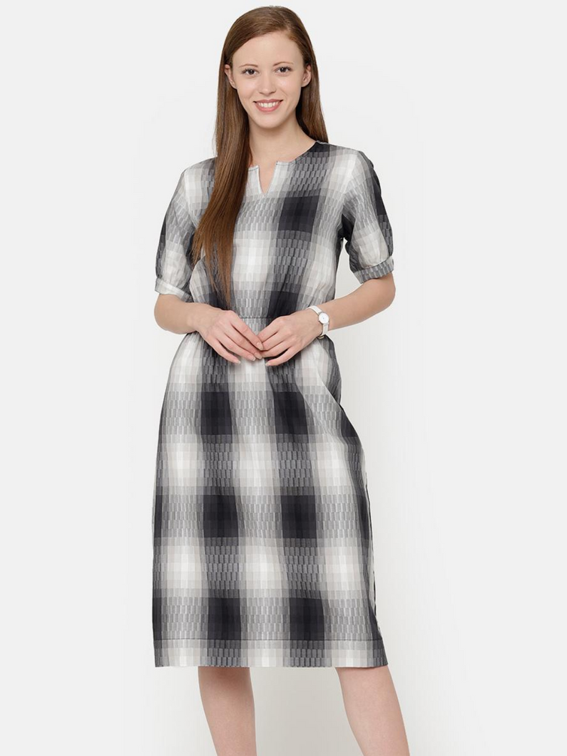 The Work Label - Black and White Pocket Shirt Dress -  Women's western work-wear in India