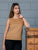 Brown Self Design Sleeveless Top