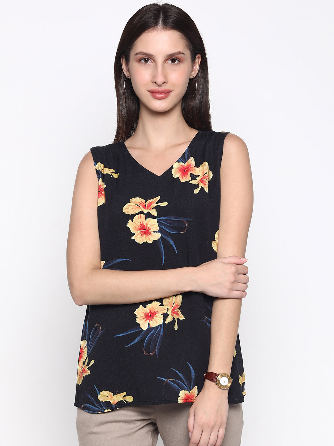 Hibiscus 'Viscose' Floral Sleeveless Top