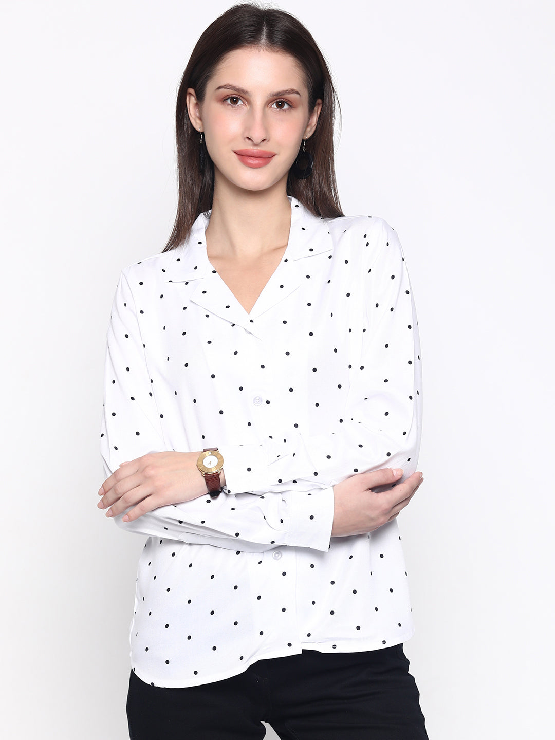 Snowdrop "Pure Viscose" Collared Polka Top