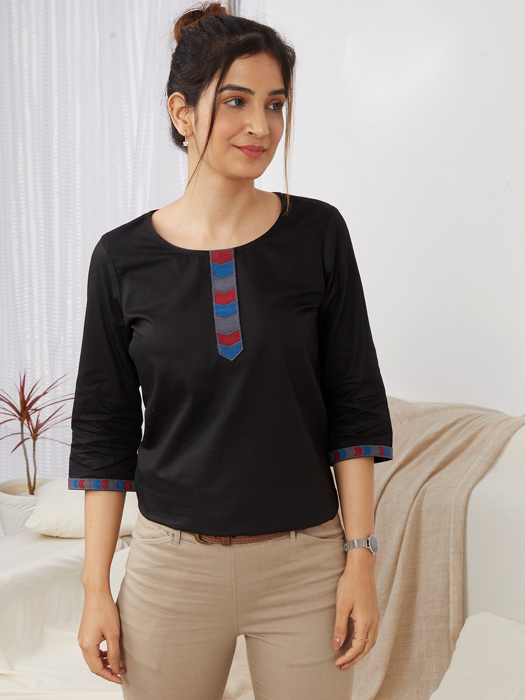 Array 'Pure Cotton' Embroidered Top