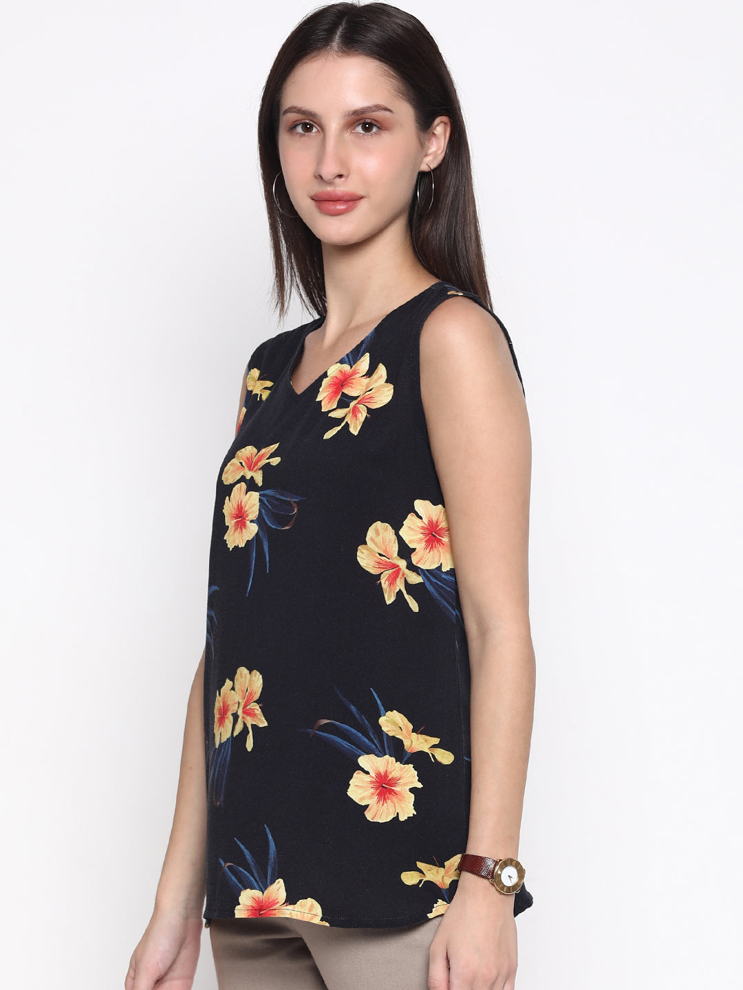 Hibiscus 'Viscose' Floral Sleeveless Top