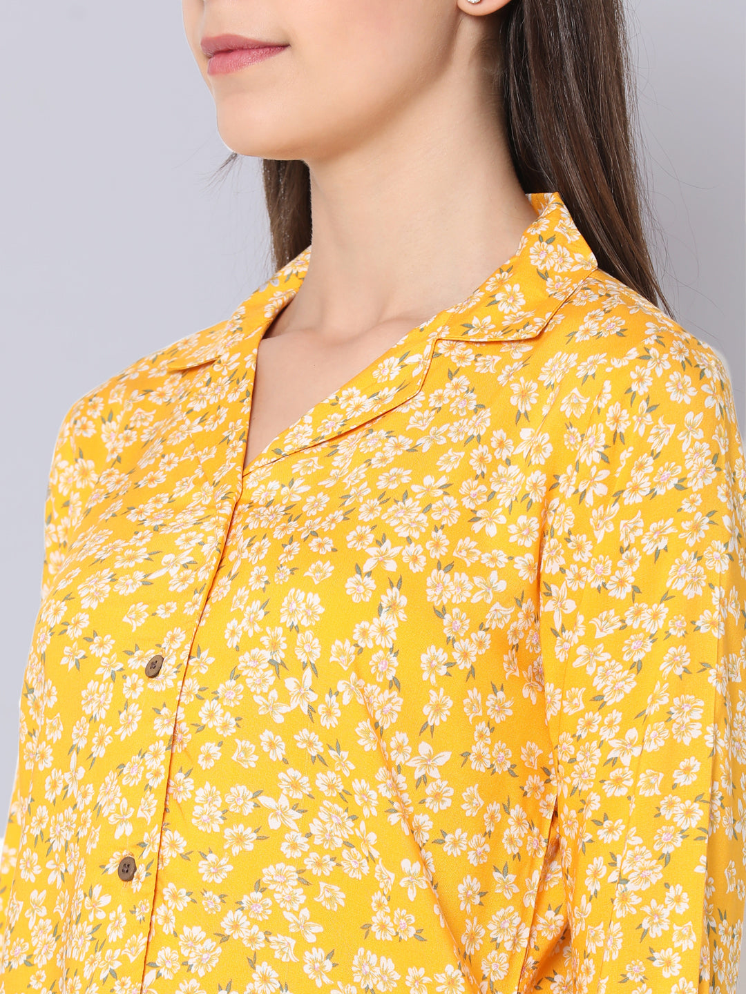 Daffodil "Pure Viscose" Collared Printed Top