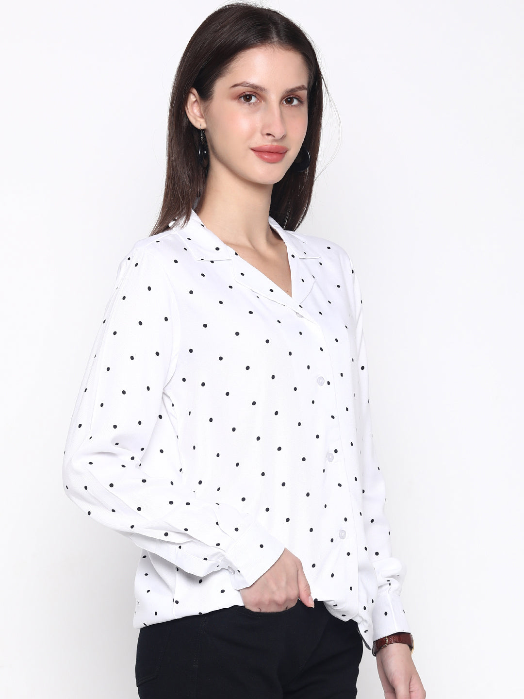 Snowdrop "Pure Viscose" Collared Polka Top