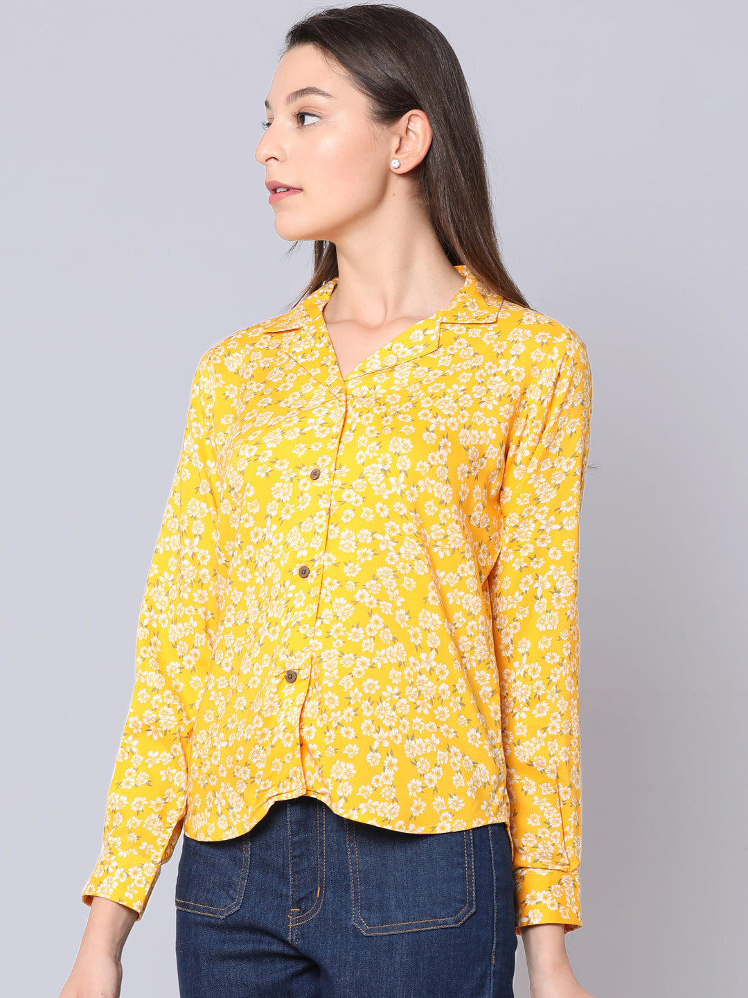 Daffodil "Pure Viscose" Collared Printed Top