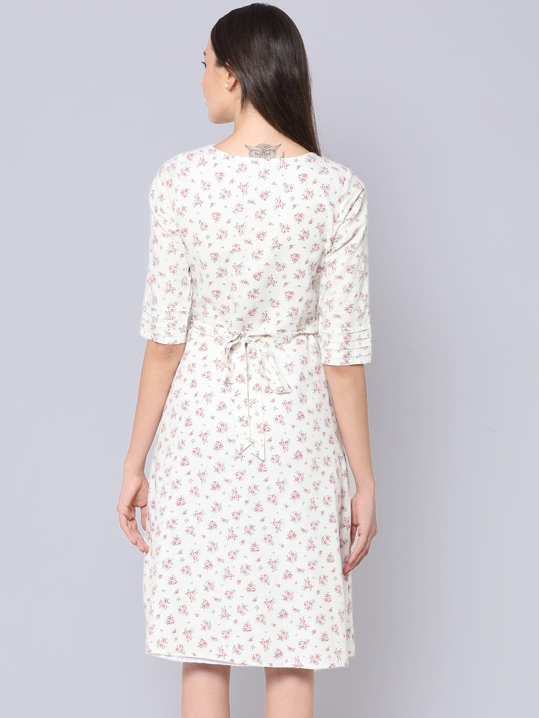 Blooming "Pure Cotton" Pleated Floral Dress