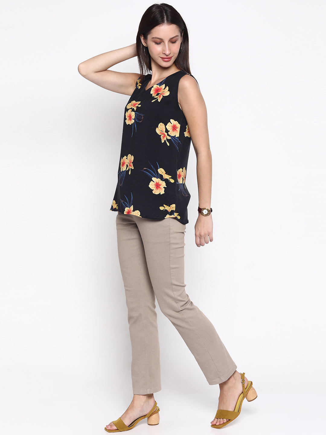 Hibiscus 'Viscose' Floral Sleeveless Top