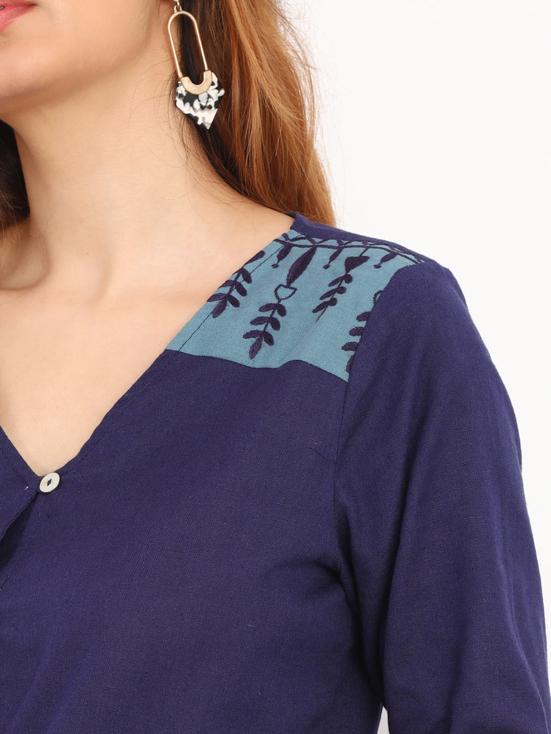 Bejeweled 'Pure Cotton' Embroidered Top