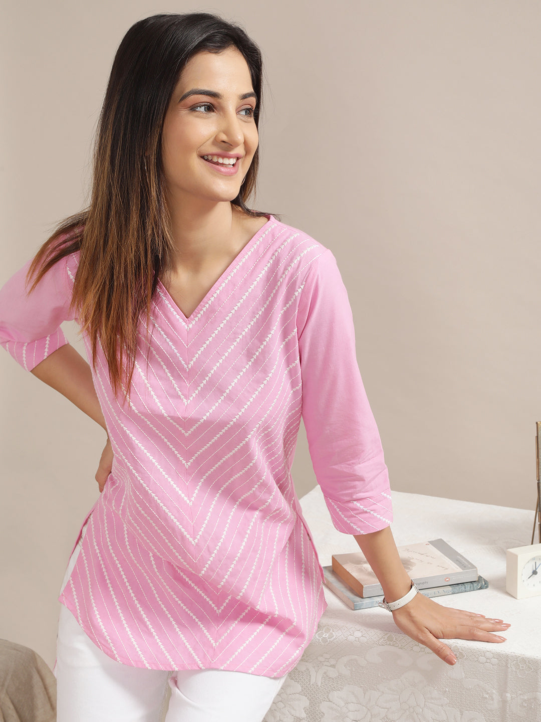 Lotus Embroidered Tunic