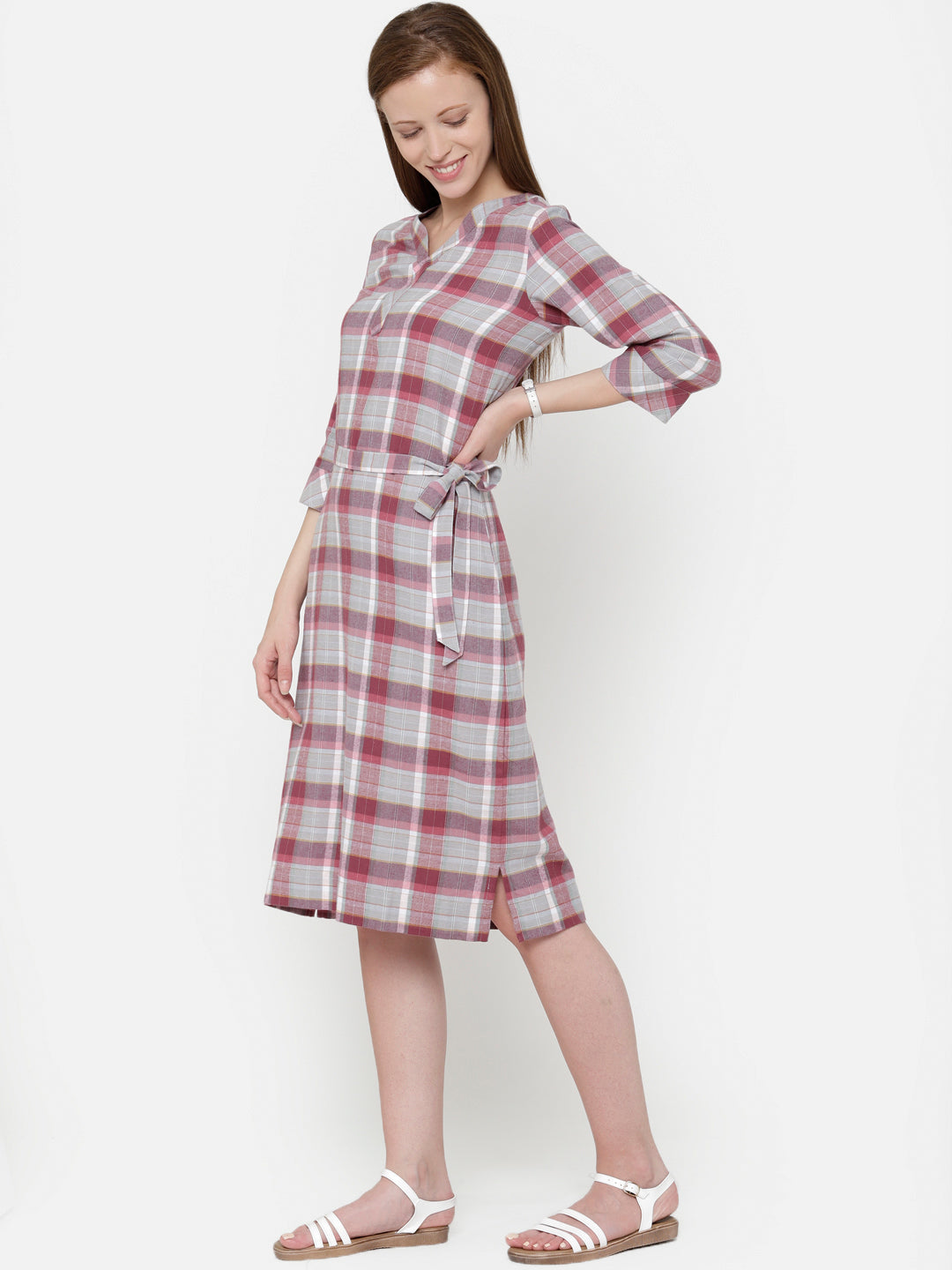 Blush "Cotton Flannel" Plaid Dress