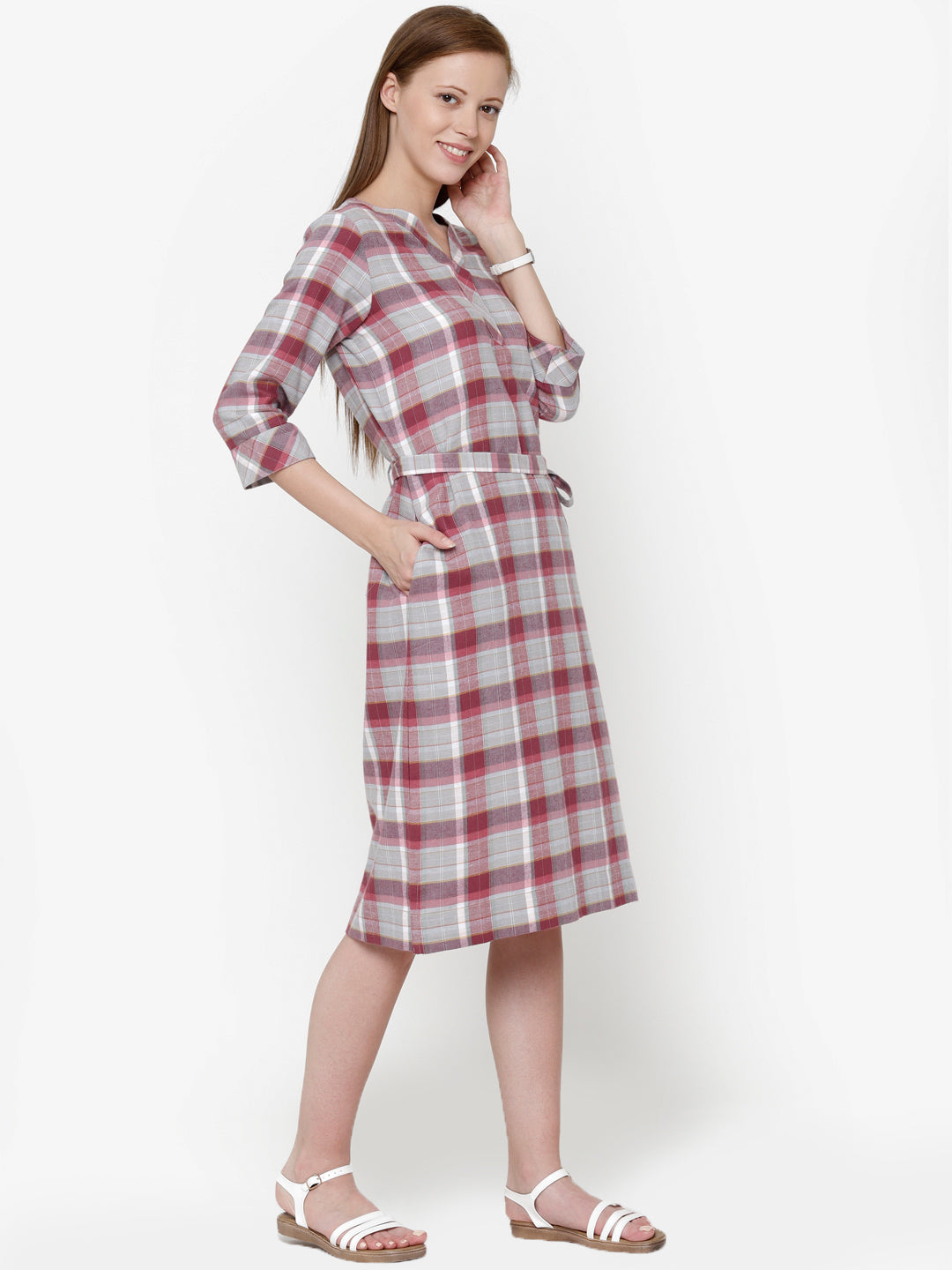 Blush "Cotton Flannel" Plaid Dress