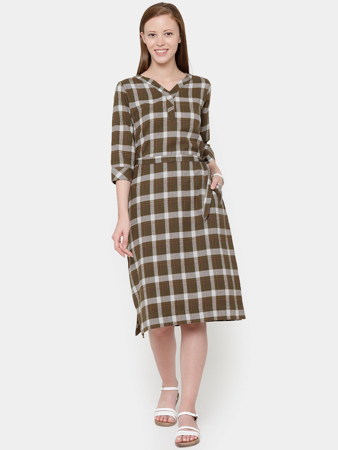 Basil "Cotton Flannel" Plaid Dress