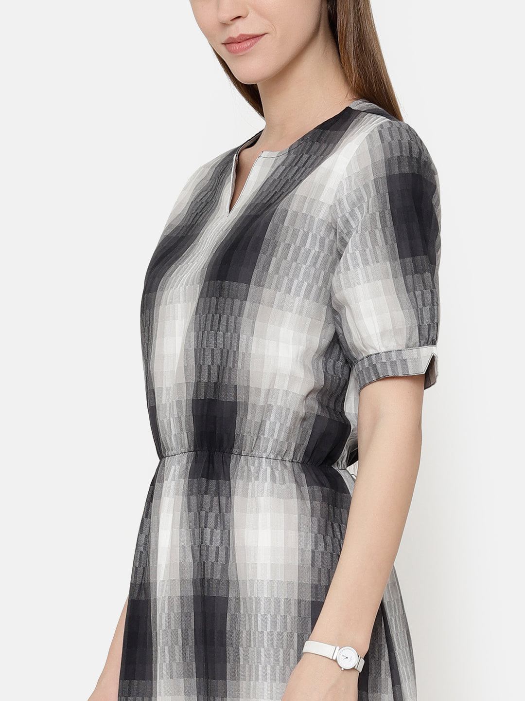 Magpie "Pure Cotton" Elastic Waist Plaid Dress