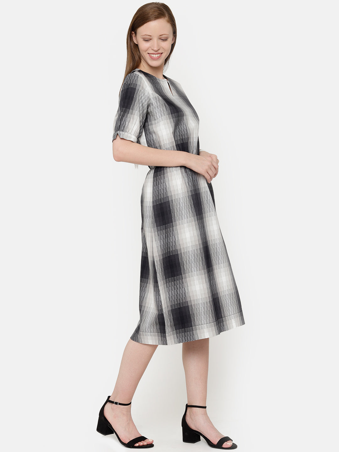 Magpie "Pure Cotton" Elastic Waist Plaid Dress