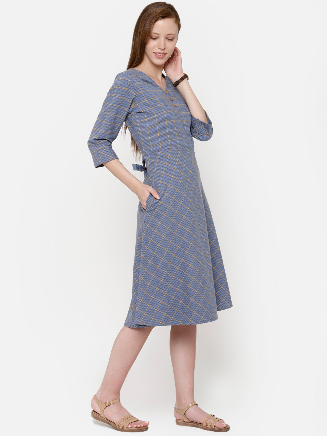 Topaz "Pure Cotton" Dobby Checkered Dress