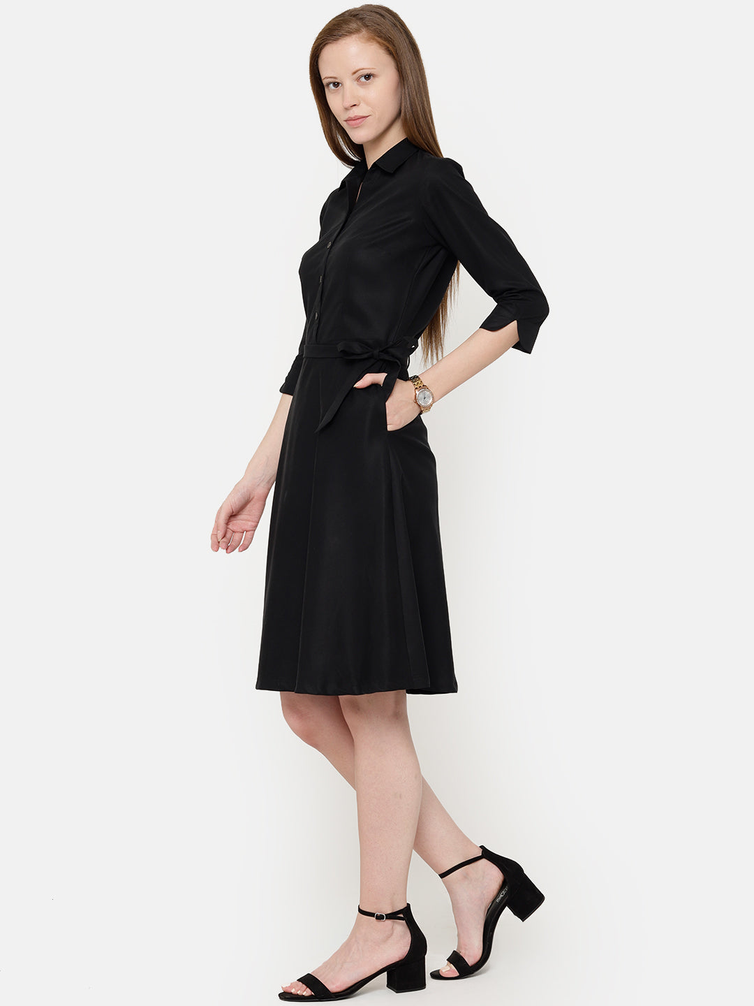 Black Pearl "Viscose" Shirt Dress