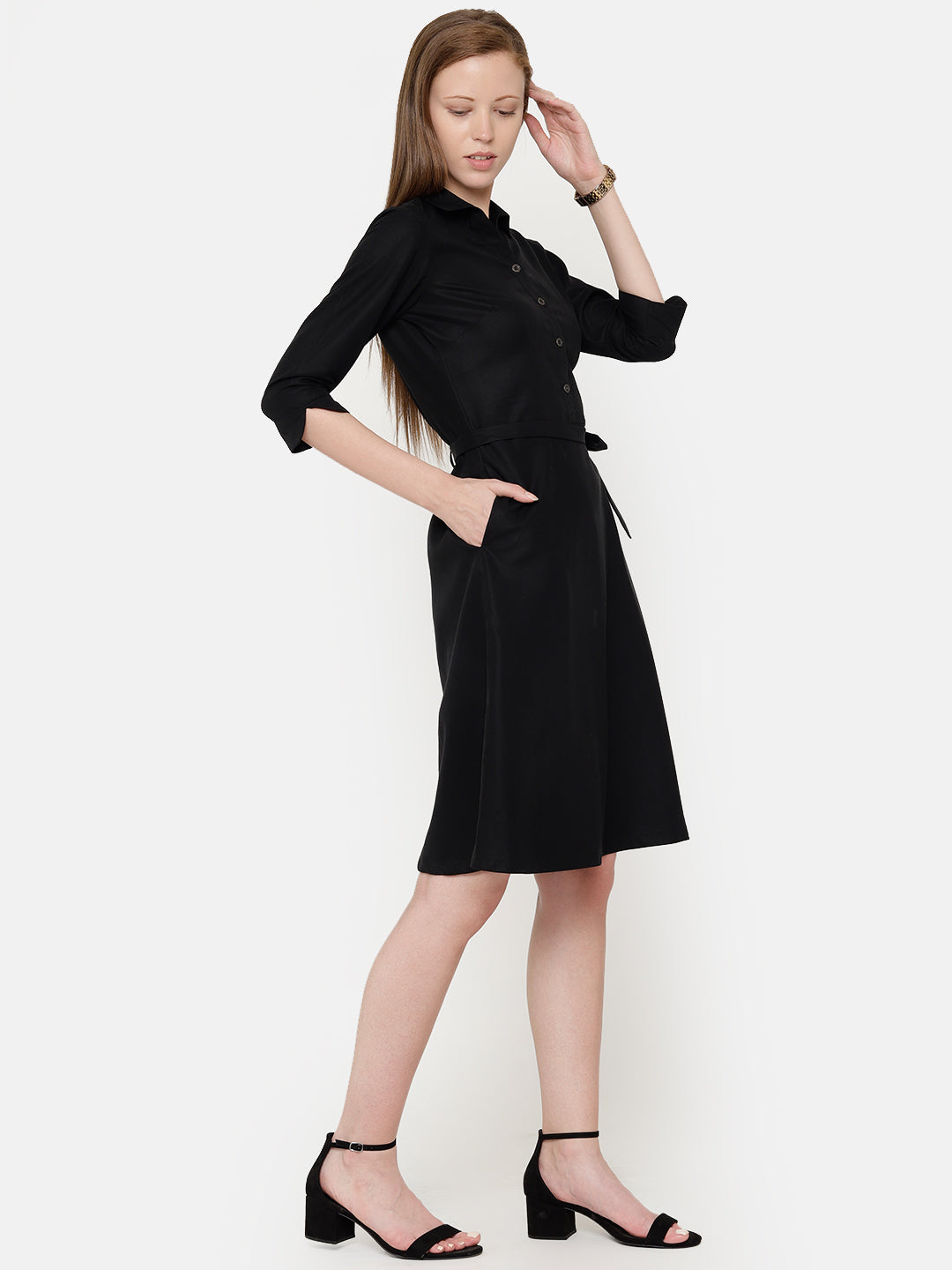 Black Pearl "Viscose" Shirt Dress