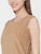 Brown Self Design Sleeveless Top