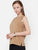 Brown Self Design Sleeveless Top