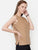 Brown Self Design Sleeveless Top