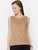 The Work Label - Brown Self Design Sleeveless Top - Women's western work-wear in India