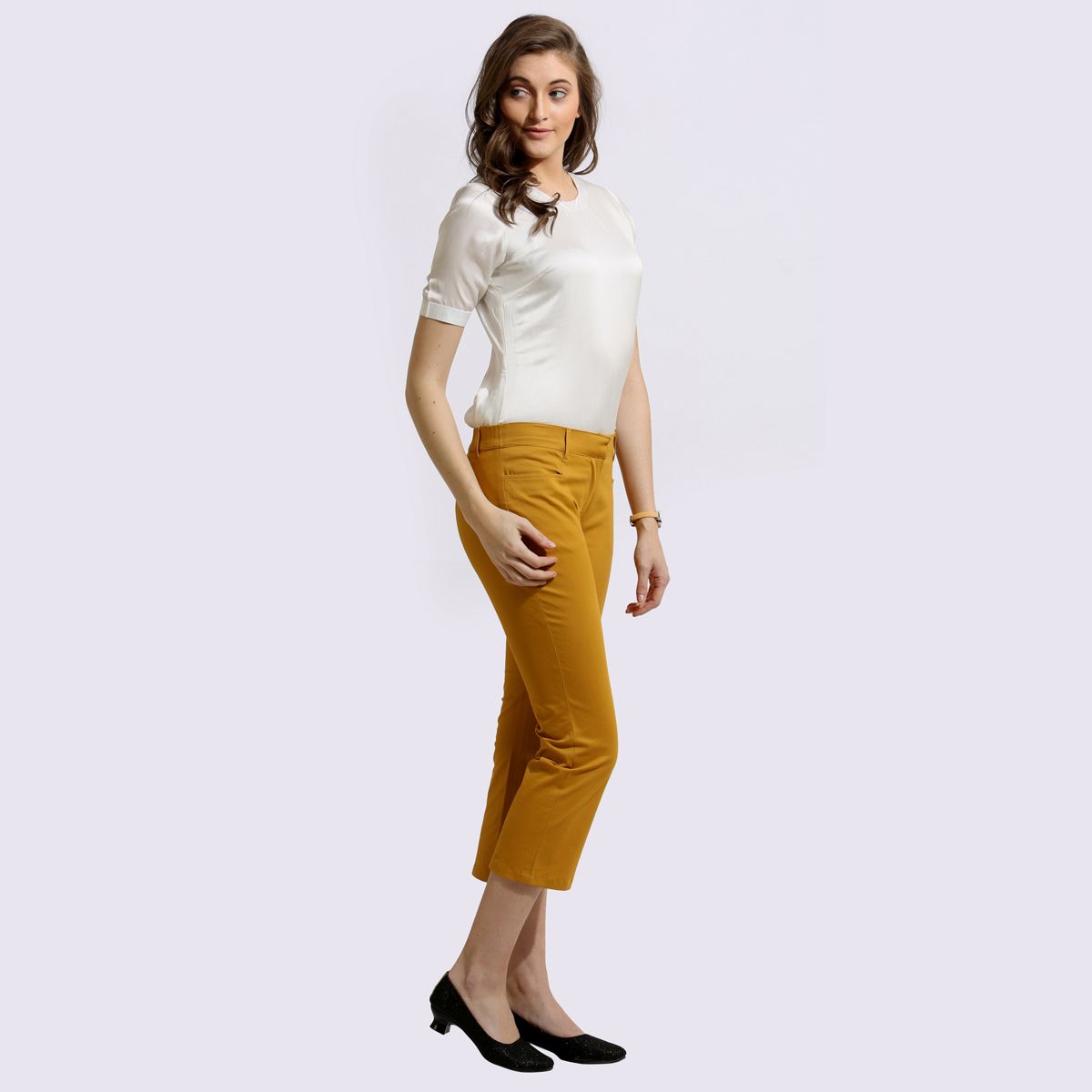 The Rio Pants Cotton Stretch Mustard