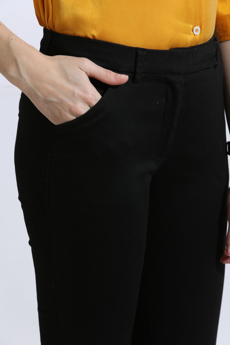 The Elsa Pants Cotton Stretch Black