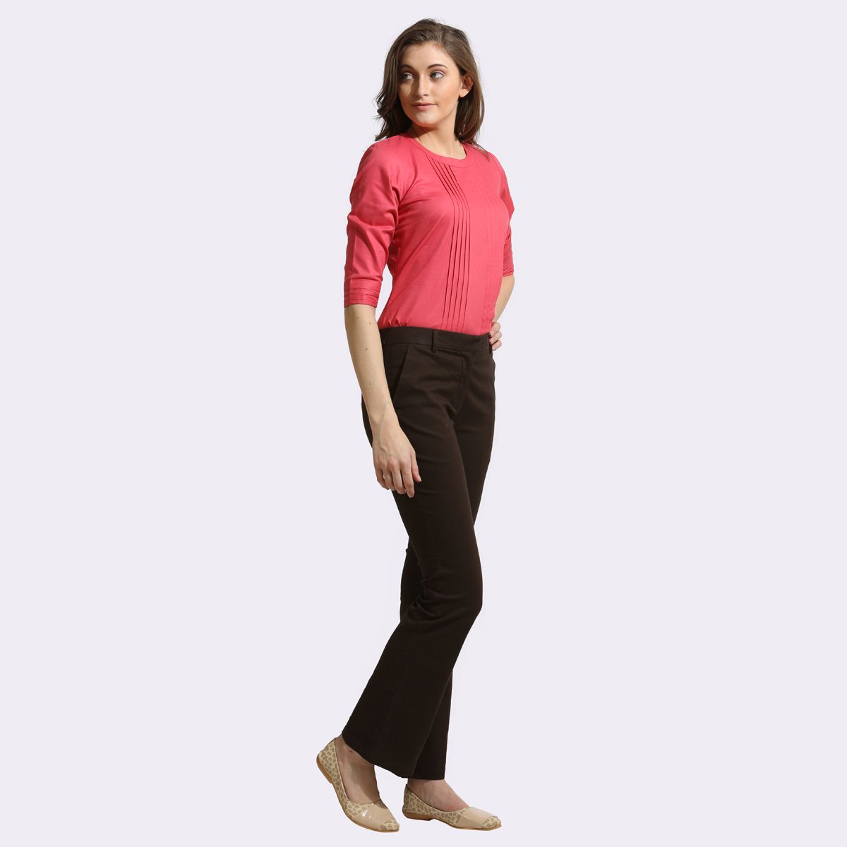 The Elsa Pants Cotton Linen Stretch Deep Brown