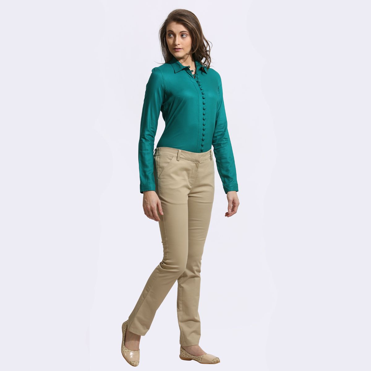 The Elsa Pants Cotton Stretch Beige